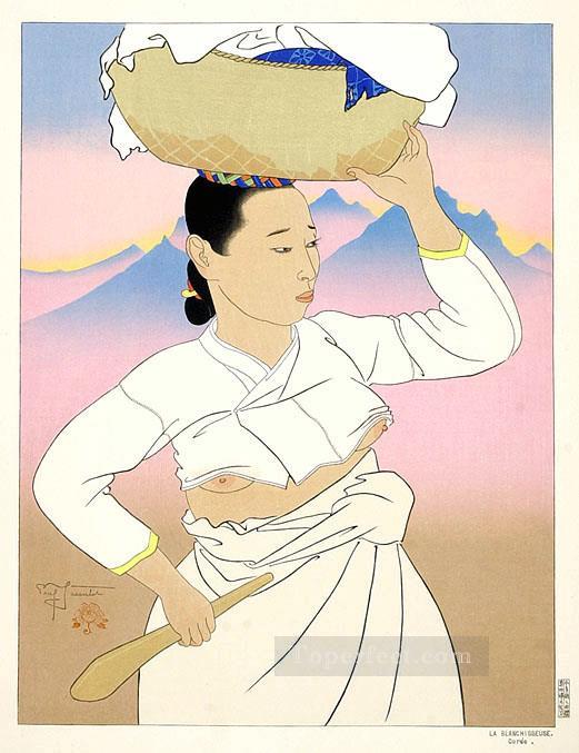 la blanchisseuse coree 1955 ポール・ジャクレー アジア人油絵